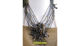 accessories necklaces chokers beaded stone pendants 